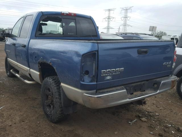 3D7KU28D13G767037 - 2003 DODGE RAM 2500 S ლურჯი ფოტო 3