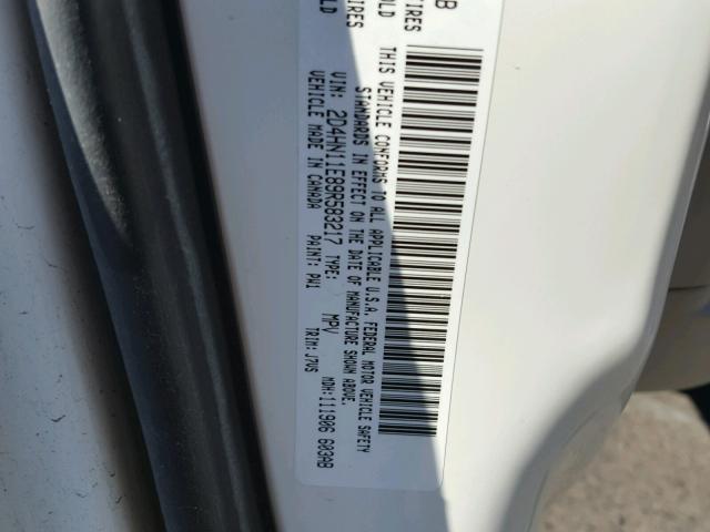 2D4HN11E89R583217 - 2009 DODGE GRAND CARA WHITE photo 10