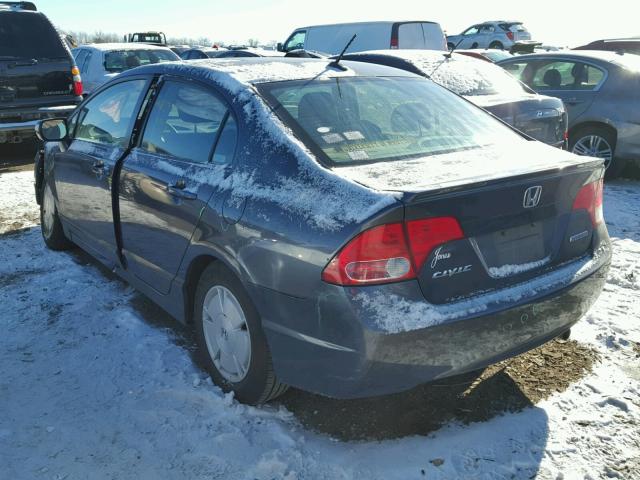 JHMFA36218S016787 - 2008 HONDA CIVIC HYBR GRAY photo 3