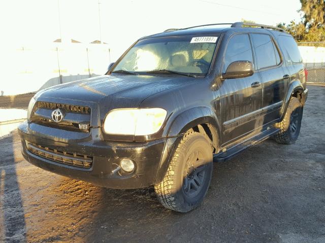 5TDZT34A47S294108 - 2007 TOYOTA SEQUOIA SR BLACK photo 2