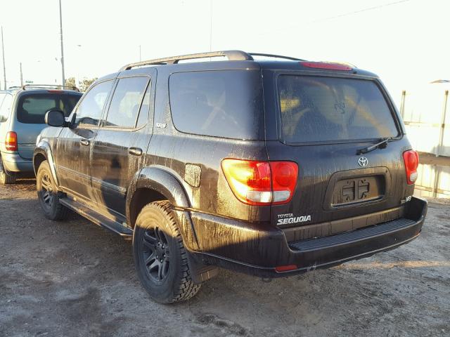 5TDZT34A47S294108 - 2007 TOYOTA SEQUOIA SR BLACK photo 3