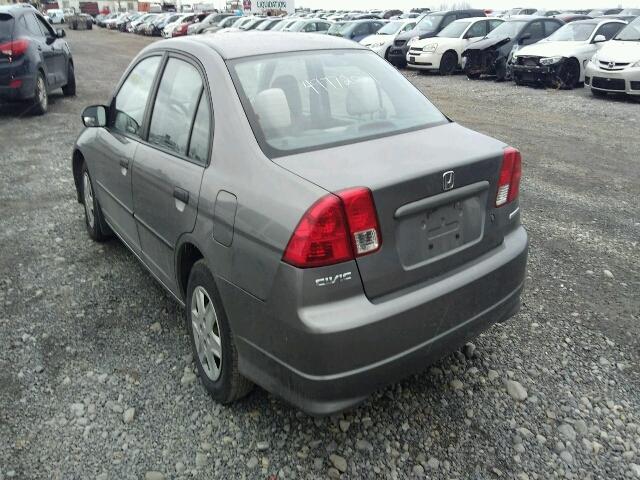 2HGES16335H049107 - 2005 HONDA CIVIC DX V GRAY photo 3