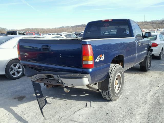 1GCEK14T6XE121607 - 1999 CHEVROLET SILVERADO BLUE photo 4