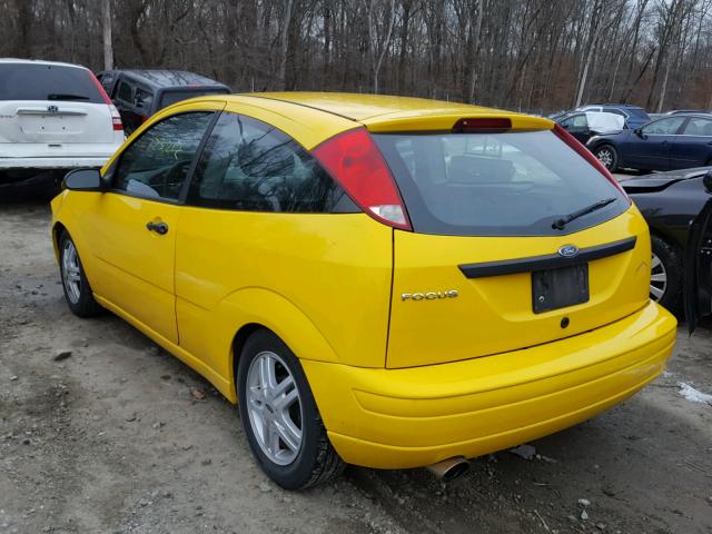 1FAFP31N67W278691 - 2007 FORD FOCUS ZX3 YELLOW photo 3