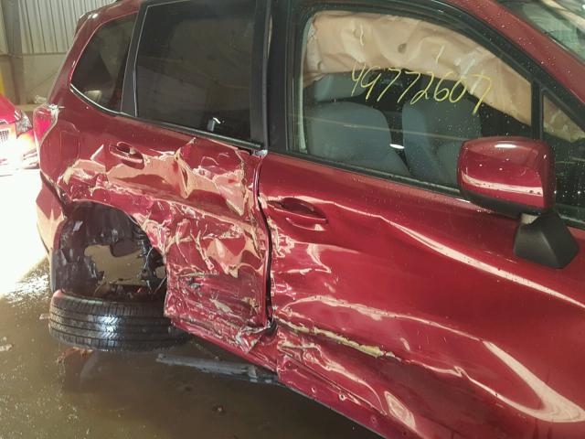 JF2SJAEC2HH451296 - 2017 SUBARU FORESTER 2 BURGUNDY photo 9