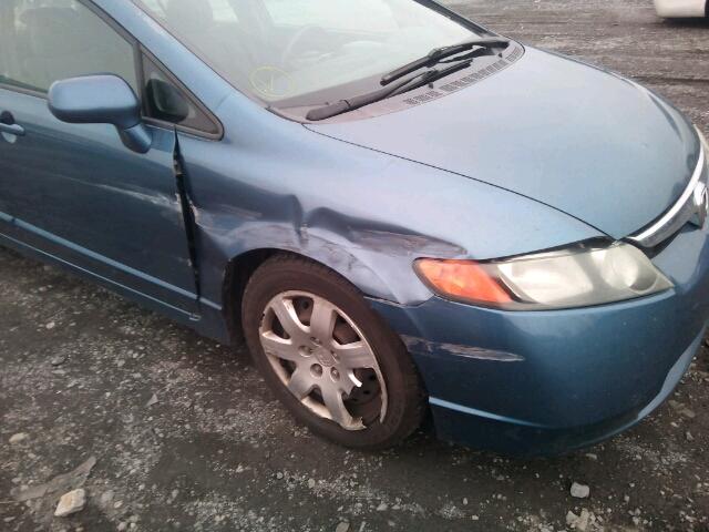 2HGFA16558H518467 - 2008 HONDA CIVIC LX BLUE photo 9