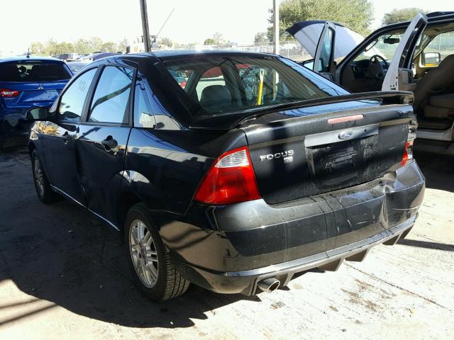 1FAFP34N87W169516 - 2007 FORD FOCUS ZX4 BLACK photo 3