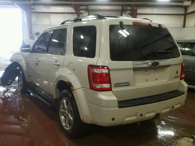 1FMCU94138KA96789 - 2008 FORD ESCAPE LIM CREAM photo 3