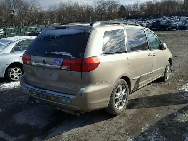 5TDZA22C54S101559 - 2004 TOYOTA SIENNA XLE TAN photo 4