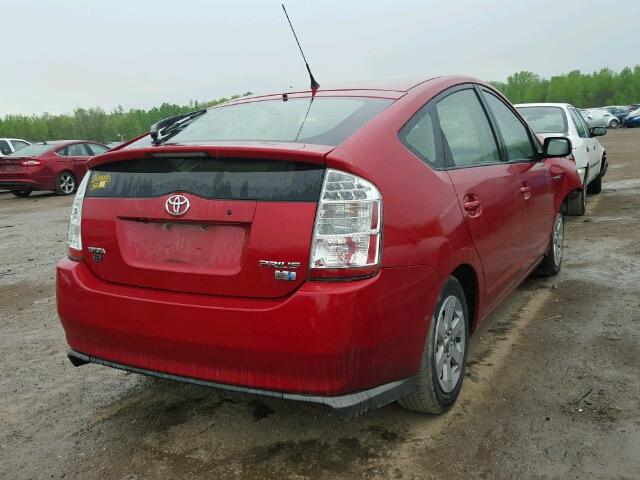 JTDKB20U683309791 - 2008 TOYOTA PRIUS RED photo 4