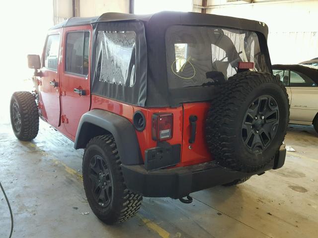 1C4BJWDG7HL567607 - 2017 JEEP WRANGLER U RED photo 3