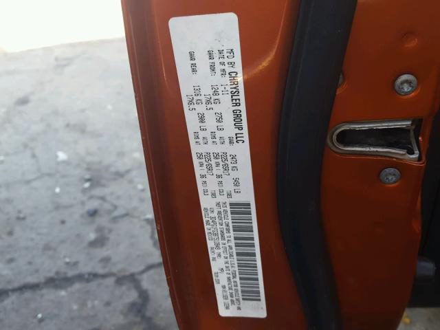 3D4PG1FG3BT513949 - 2011 DODGE JOURNEY MA ORANGE photo 10