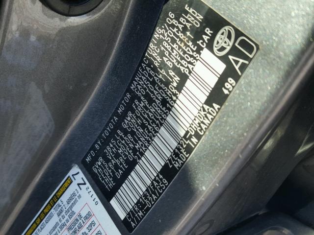 2T1KR32E67C651643 - 2007 TOYOTA COROLLA MA GRAY photo 10