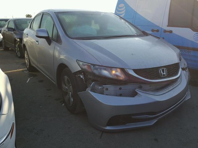 19XFB2F50DE222795 - 2013 HONDA CIVIC LX SILVER photo 1