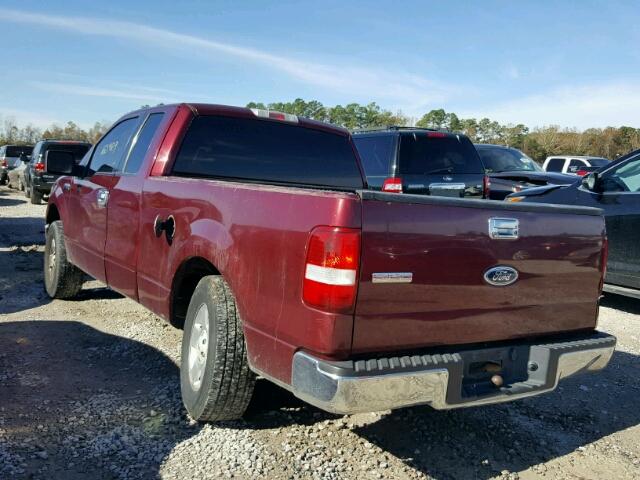 1FTRX12W25NB18264 - 2005 FORD F150 MAROON photo 3