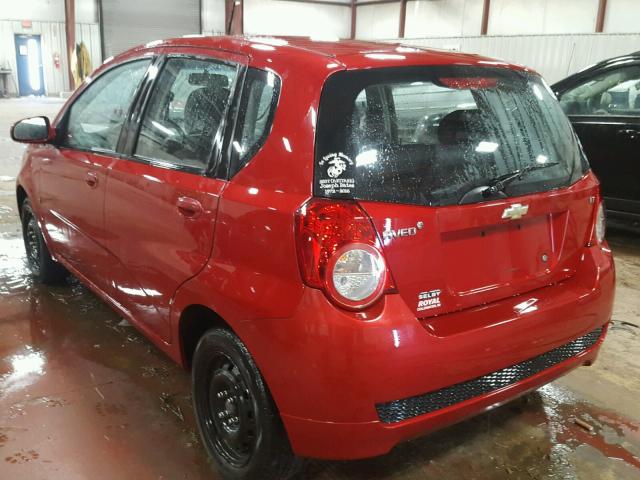 KL1TD66E89B629988 - 2009 CHEVROLET AVEO LS RED photo 3