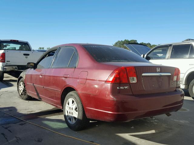 2HGES16563H558414 - 2003 HONDA CIVIC LX RED photo 3