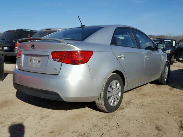 KNAFU4A21B5396903 - 2011 KIA FORTE EX SILVER photo 4