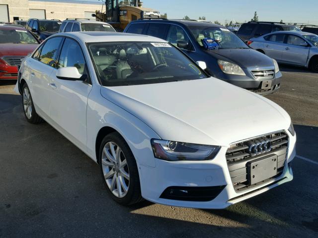 WAUFFAFL1DN047415 - 2013 AUDI A4 PREMIUM WHITE photo 1