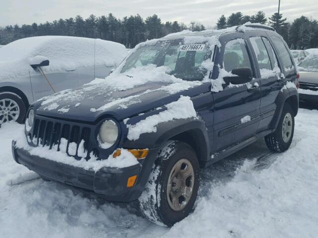 1J4GL48K76W141800 - 2006 JEEP LIBERTY SP BLUE photo 2