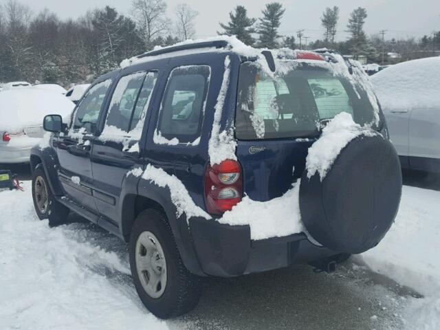 1J4GL48K76W141800 - 2006 JEEP LIBERTY SP BLUE photo 3