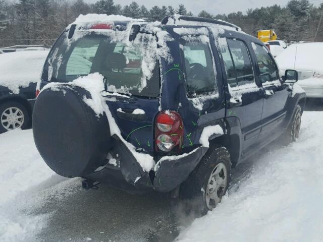1J4GL48K76W141800 - 2006 JEEP LIBERTY SP BLUE photo 4