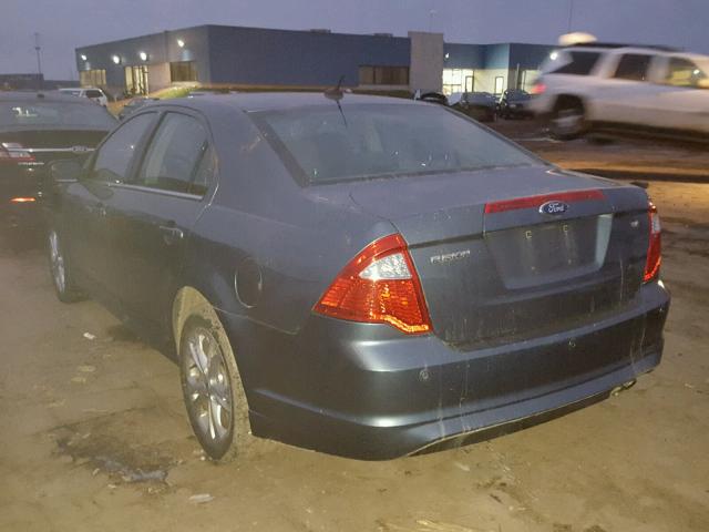 3FAHP0HA9CR441101 - 2012 FORD FUSION SE BLUE photo 3