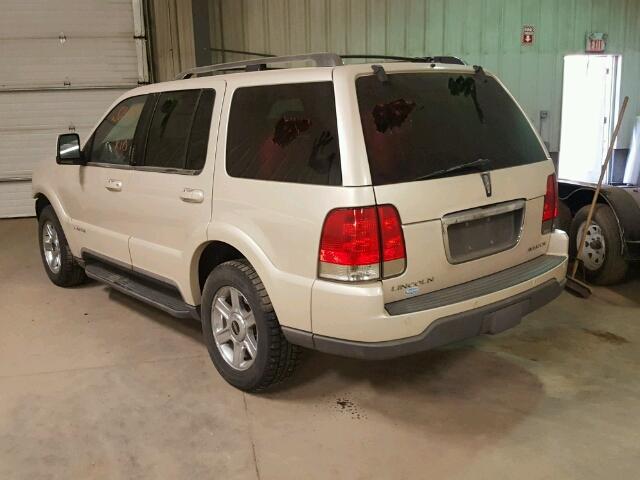 5LMEU88H85ZJ31854 - 2005 LINCOLN AVIATOR BEIGE photo 3