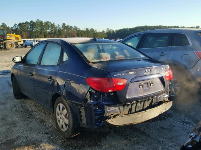 KMHDU46D28U334697 - 2008 HYUNDAI ELANTRA GL BLUE photo 3