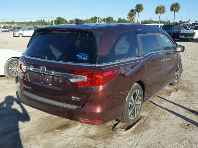 5FNRL6H95JB020073 - 2018 HONDA ODYSSEY EL BURGUNDY photo 4