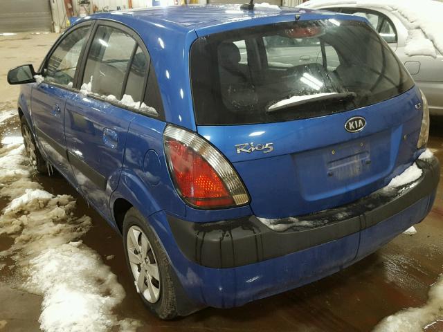 KNADE243996570976 - 2009 KIA RIO 5 SX BLUE photo 3