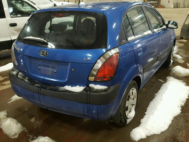 KNADE243996570976 - 2009 KIA RIO 5 SX BLUE photo 4