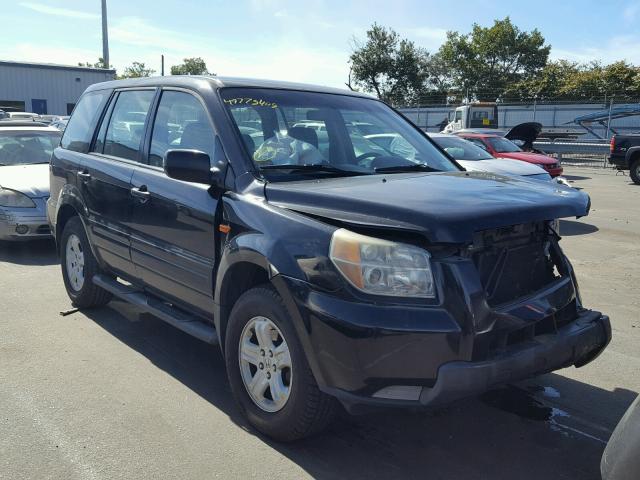 2HKYF18196H505146 - 2006 HONDA PILOT LX BLACK photo 1