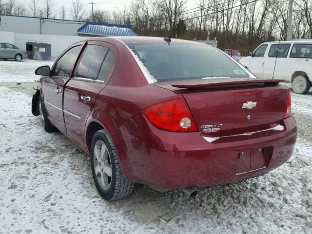 1G1AT58H997288665 - 2009 CHEVROLET COBALT LT MAROON photo 3