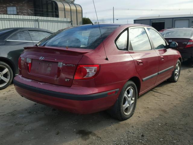 KMHDN56D16U180578 - 2006 HYUNDAI ELANTRA GL RED photo 4