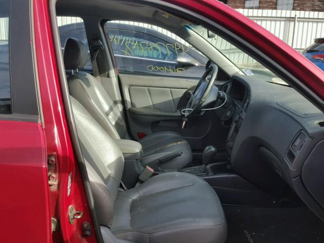 KMHDN56D16U180578 - 2006 HYUNDAI ELANTRA GL RED photo 5