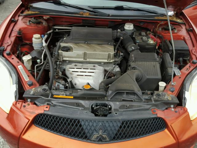 4A3AK24F19E009733 - 2009 MITSUBISHI ECLIPSE GS ORANGE photo 7