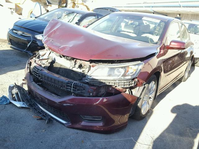 1HGCR2F84DA085891 - 2013 HONDA ACCORD EXL MAROON photo 2