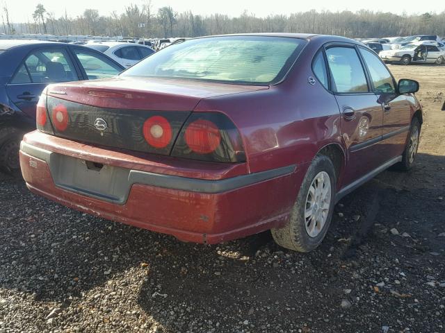 2G1WF52E959347458 - 2005 CHEVROLET IMPALA BURGUNDY photo 4