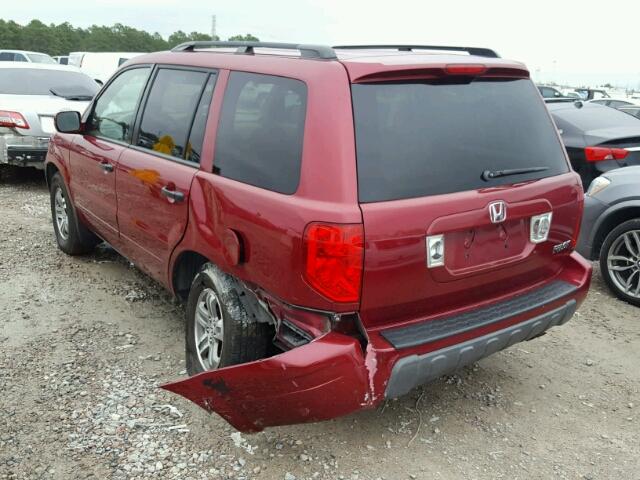 5FNYF18535B038807 - 2005 HONDA PILOT EXL RED photo 3