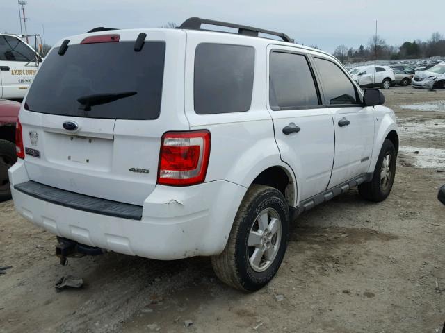 1FMCU931X8KB35184 - 2008 FORD ESCAPE XLT WHITE photo 4