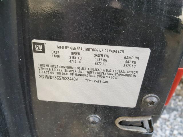 2G1WD58C579234489 - 2007 CHEVROLET IMPALA SUP 黑色 照片 10