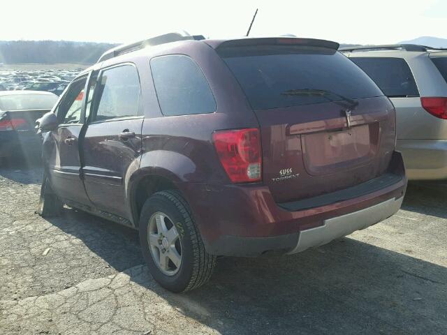 2CKDL73F576061730 - 2007 PONTIAC TORRENT MAROON photo 3