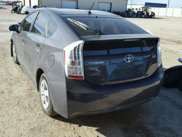 JTDKN3DU8B1465504 - 2011 TOYOTA PRIUS GRAY photo 3