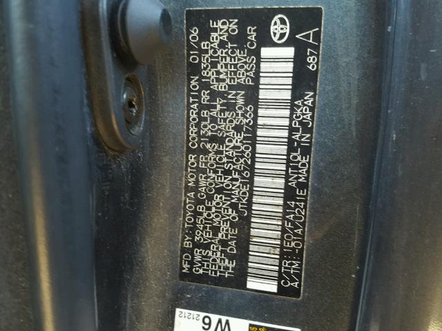 JTKDE167260117366 - 2006 TOYOTA SCION TC 灰色 照片 10
