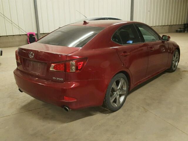 JTHBE5C24B5026206 - 2011 LEXUS IS 350 RED photo 4