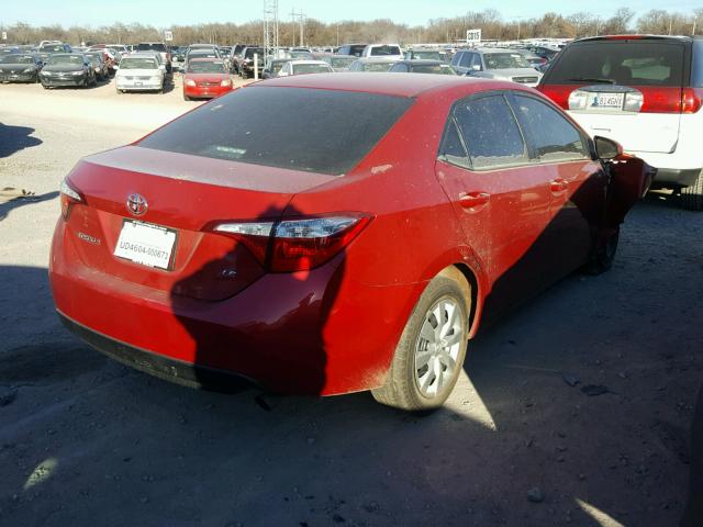 5YFBURHEXFP208936 - 2015 TOYOTA COROLLA L RED photo 4