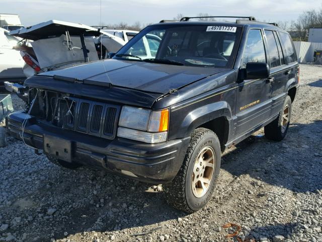 1J4GZ78Y2TC379152 - 1996 JEEP GRAND CHER BLACK photo 2