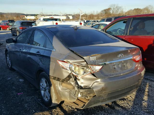 5NPEB4ACXEH854293 - 2014 HYUNDAI SONATA GLS GRAY photo 3