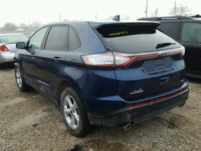 2FMPK4G92HBB41498 - 2017 FORD EDGE SE BLUE photo 3